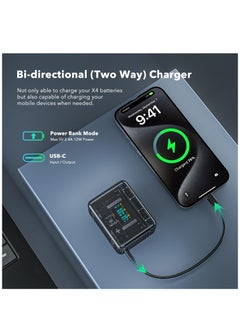 Generic Fast Charge Hub for Insta360 X4 Battery 30W Dual Charger OLED Screen Intelligent Two Way Charging Case with 12W Output Shows Battery Level (SOC) (No Internal Battery No X4 Batteries Included)  - Image 5