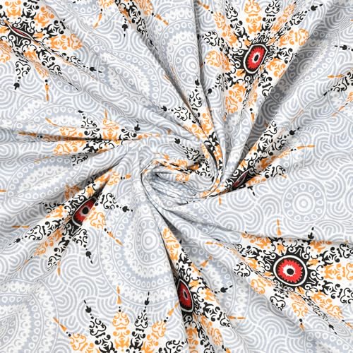 RajasthaniKart Pure Cotton 180 Tc King Size Bedsheet with 2 Pillow Cover - 90X108 (Suitable for King Size Bed Sheet Or Double Bed, Yellow) PSP 124, Floral - Image 4