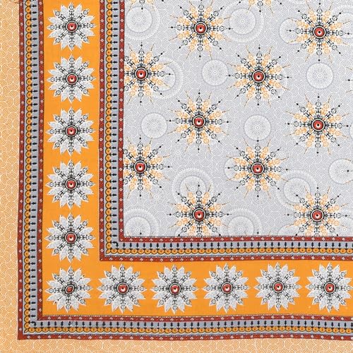 RajasthaniKart Pure Cotton 180 Tc King Size Bedsheet with 2 Pillow Cover - 90X108 (Suitable for King Size Bed Sheet Or Double Bed, Yellow) PSP 124, Floral - Image 5
