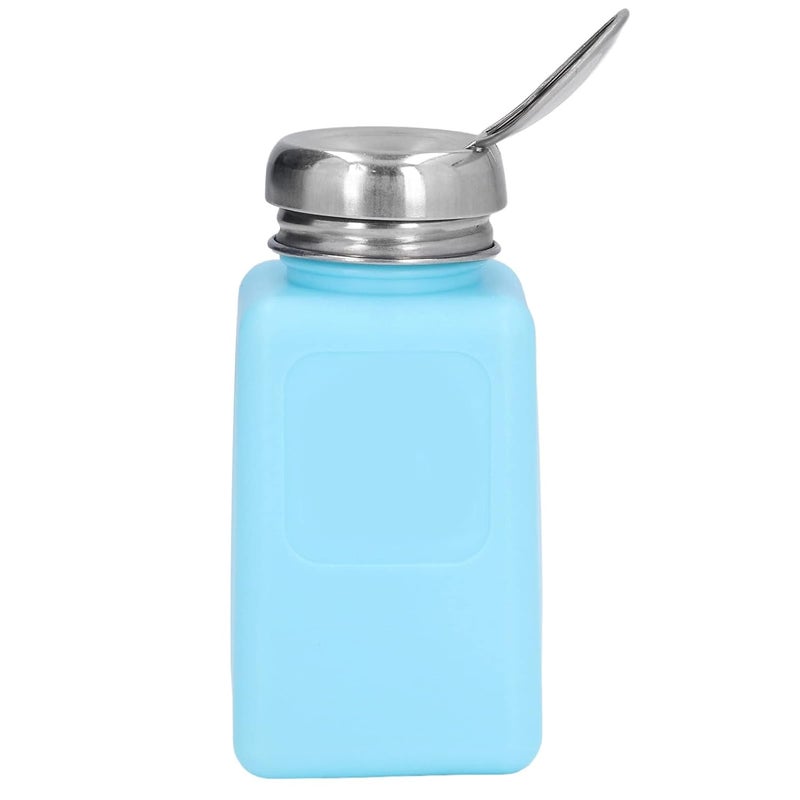 klarako 200ML Press Type Solvent Dispenser - ESD Safe Anti Static Square Bottle with Stainless Steel Lid (Blue) - Image 1