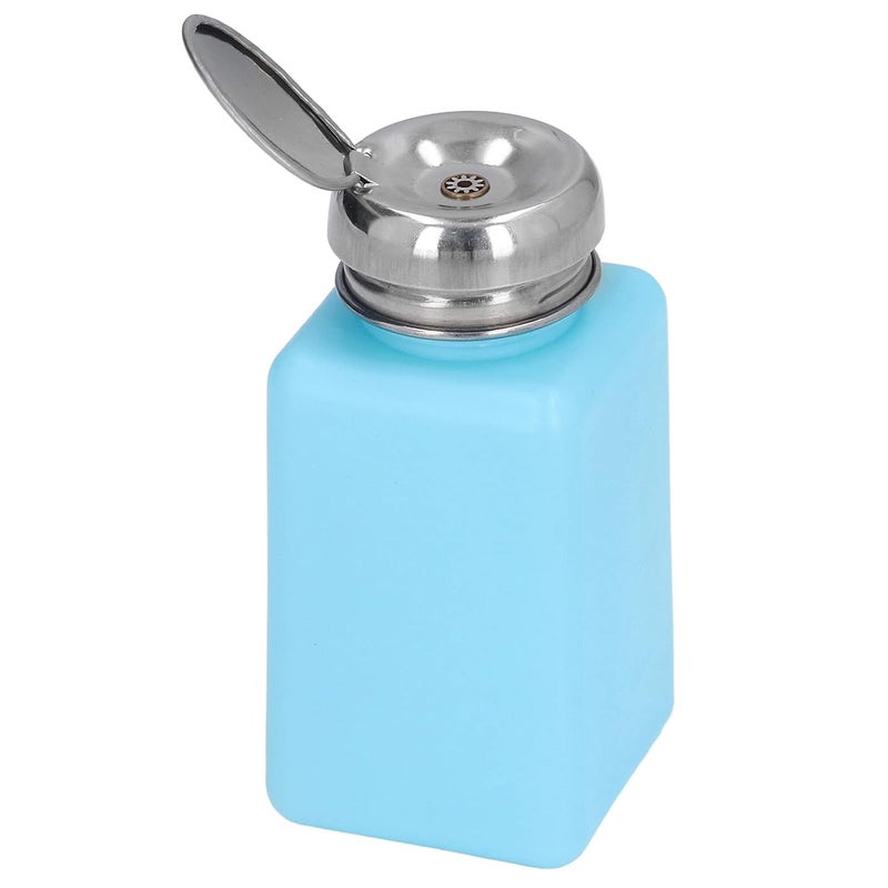 klarako 200ML Press Type Solvent Dispenser - ESD Safe Anti Static Square Bottle with Stainless Steel Lid (Blue) - Image 2