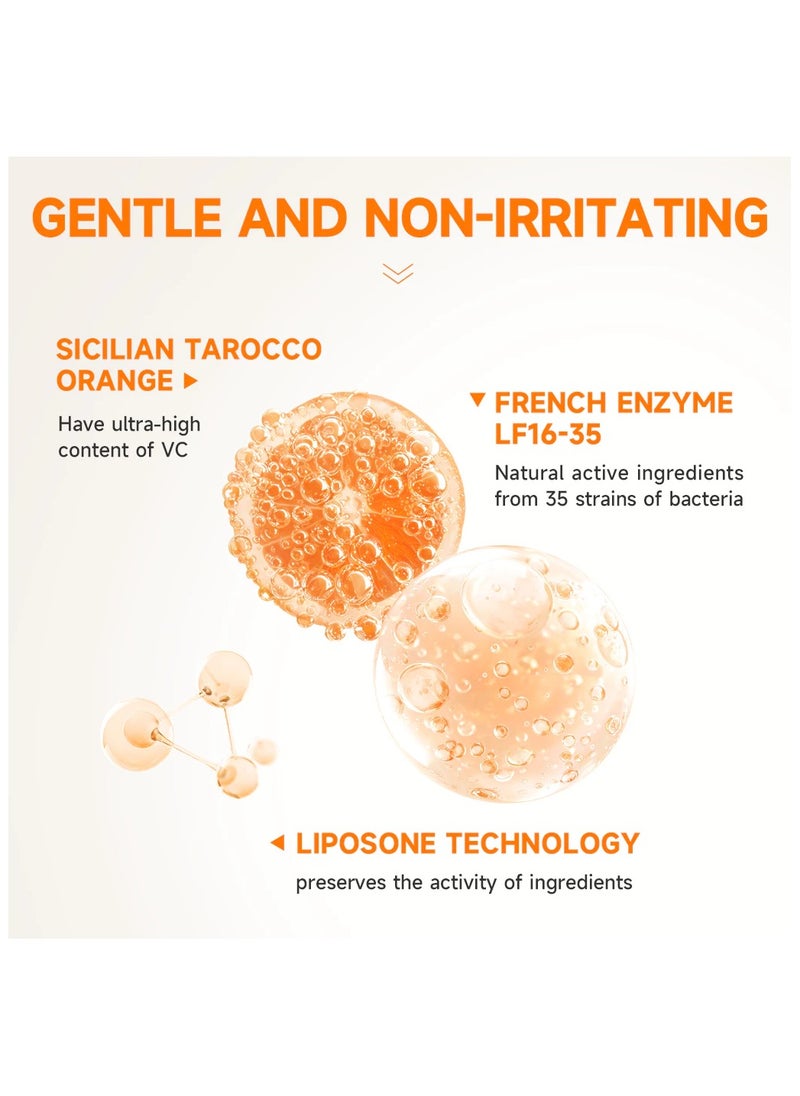 GMEELAN Orange Enzymes Exfoliating Brightening Gel Vitamin C Exfoliating Face Scrub Peeling Blackhead Removal Gel 2 Packs 50G  - Image 4