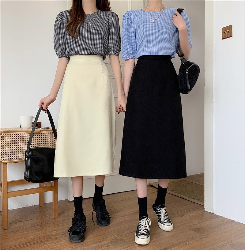 2 New Elegant Skirt Mid-Length Versatile Fashionable Hip Skirt A-Line Trendy Age-Reducing Black High Waist - Image 3