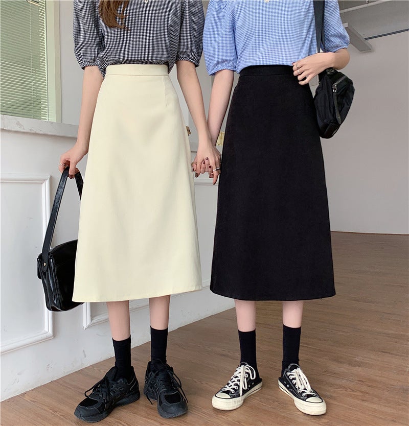 2 New Elegant Skirt Mid-Length Versatile Fashionable Hip Skirt A-Line Trendy Age-Reducing Black High Waist - Image 4