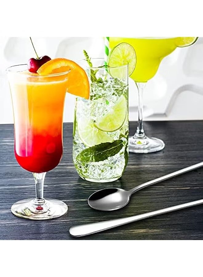 واي جيه ملعقة شاي مثلجة ذات مقبض طويل، ملعقة قهوة، ملعقة آيس كريم، ملعقة كوكتيل من الفولاذ المقاوم للصدأ، مجموعة من 4. - Image 5