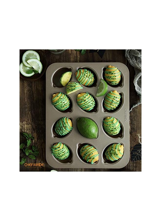chefmade - Muffin Cake pan, 12-Cavity Non-Stick Lemon-Shaped Bakeware for Oven Baking (Champagne Gold) - Image 1