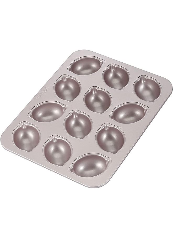 chefmade - Muffin Cake pan, 12-Cavity Non-Stick Lemon-Shaped Bakeware for Oven Baking (Champagne Gold) - Image 1