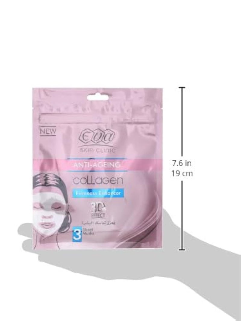 Eva Skin Clinic Collagen Sheet Mask ( 3 Sheet Masks ) - Image 3