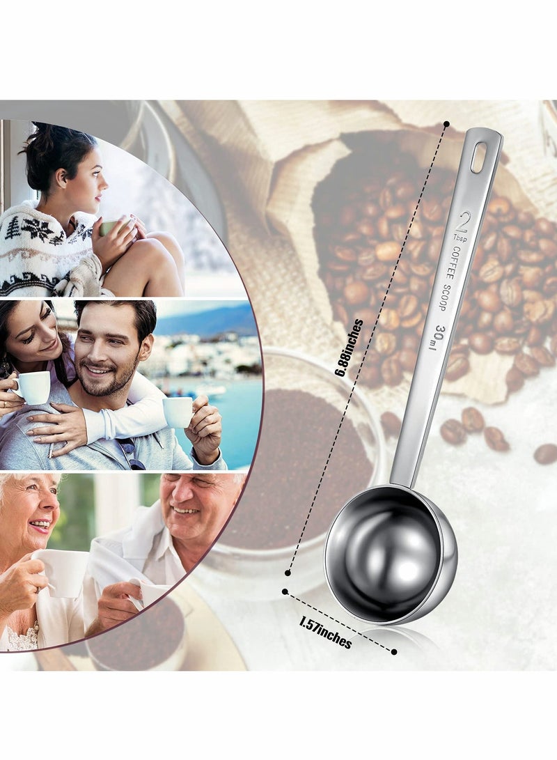 NIBEMINENT Tablespoon Coffee Scoop, Stainless Steel, Long Handle Measuring Spoon, 30ml Two Tbsp Capacity, Restaurant, Cafe or Home Use  - Image 3