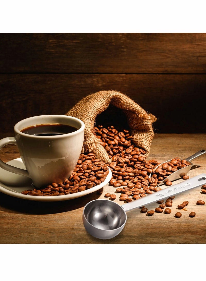 Tablespoon Coffee Scoop, Stainless Steel, Long Handle Measuring Spoon, 30ml Two Tbsp Capacity, Restaurant, Cafe or Home Use