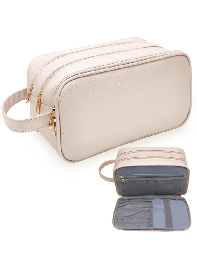 BAIMAY Travel Toiletry Bag for Women Waterresistant Toiletry Organizer Dopp Kit Dorm Room Essentials for Girls Eco Leather Make Up Bag for Toiletries Accessories Mothers Day Graduation Gifts for Her - Image 3