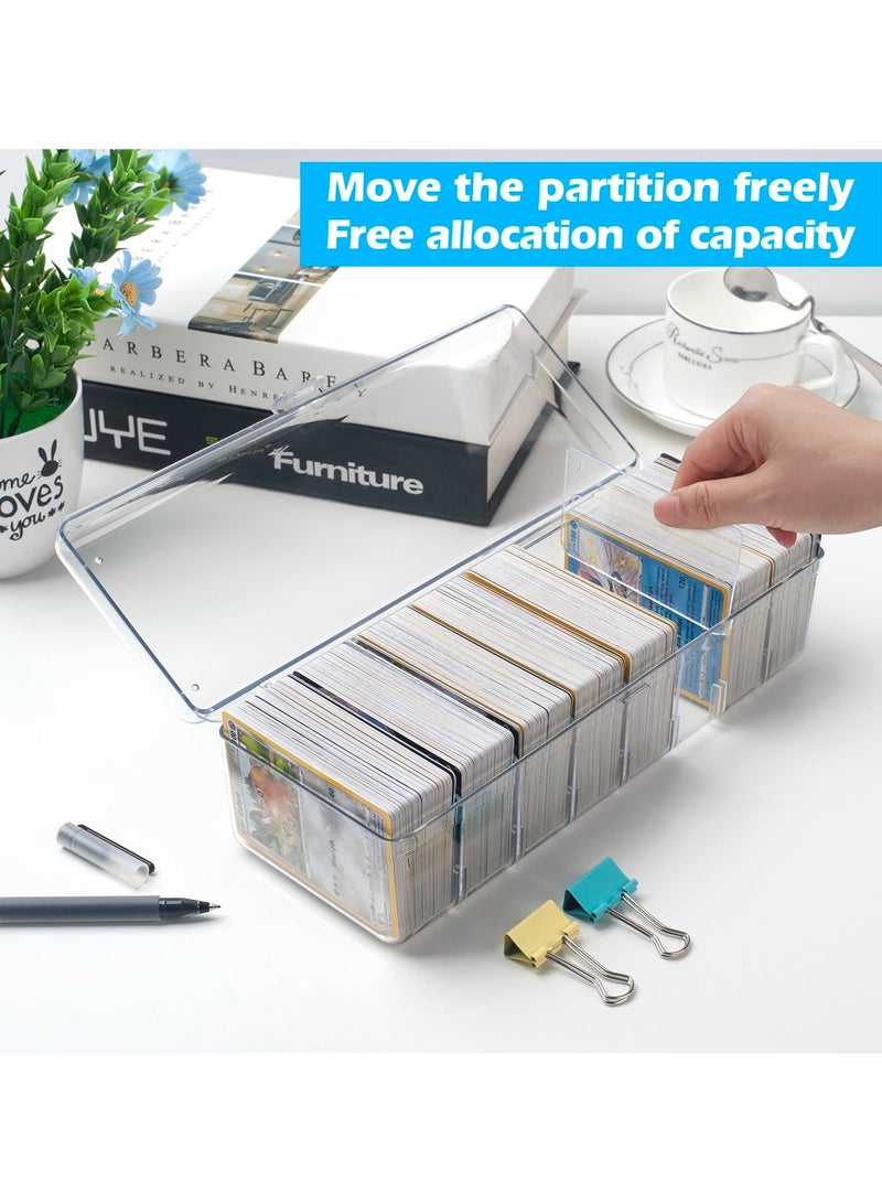 بيبي لاند صندوق تخزين بطاقات التداول بلاستيكي شفاف لتخزين البطاقات كبير لـ 560 بطاقة حافظة مع فواصل قابلة للازالة لبطاقات البيسبول التحميل العلوي المصنفة ام تي جي (شفاف) - Image 5