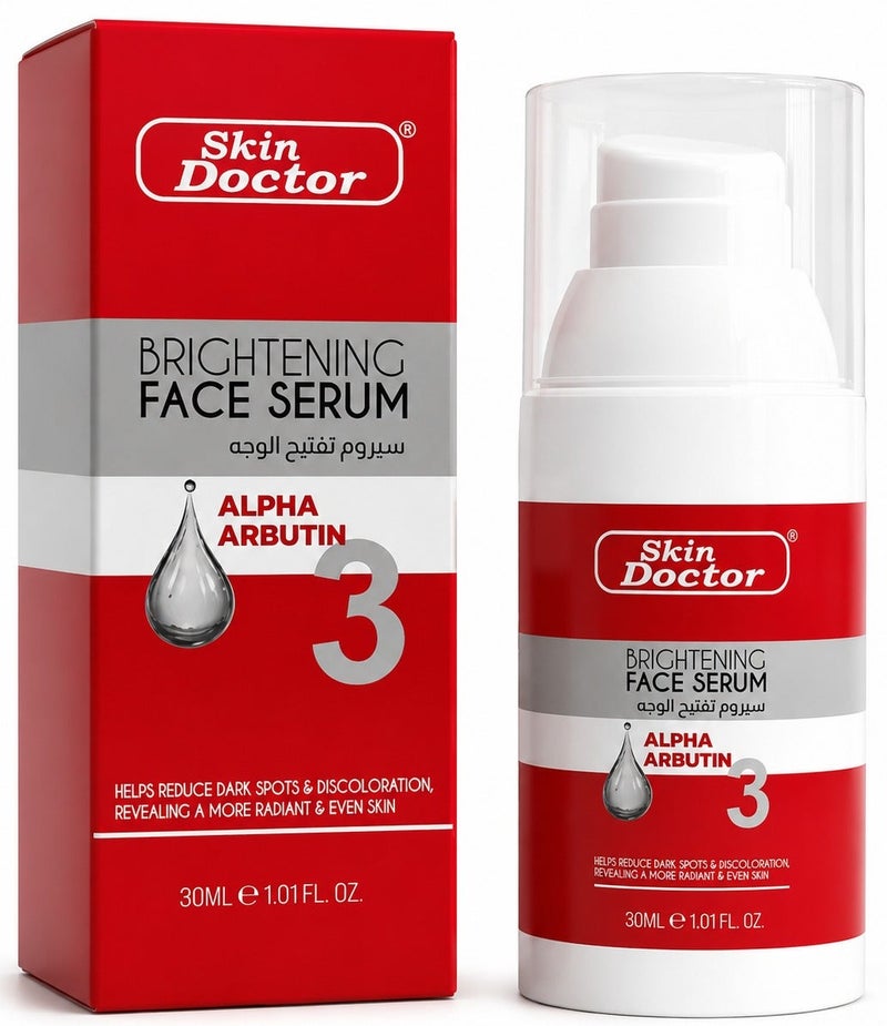 Skin Doctor Brightening Face Serum Alpha Arbutin Helps Reduce Dark Spots & Discoloration, Revealing A More Radiant & Even Skin 30ml - Image 1