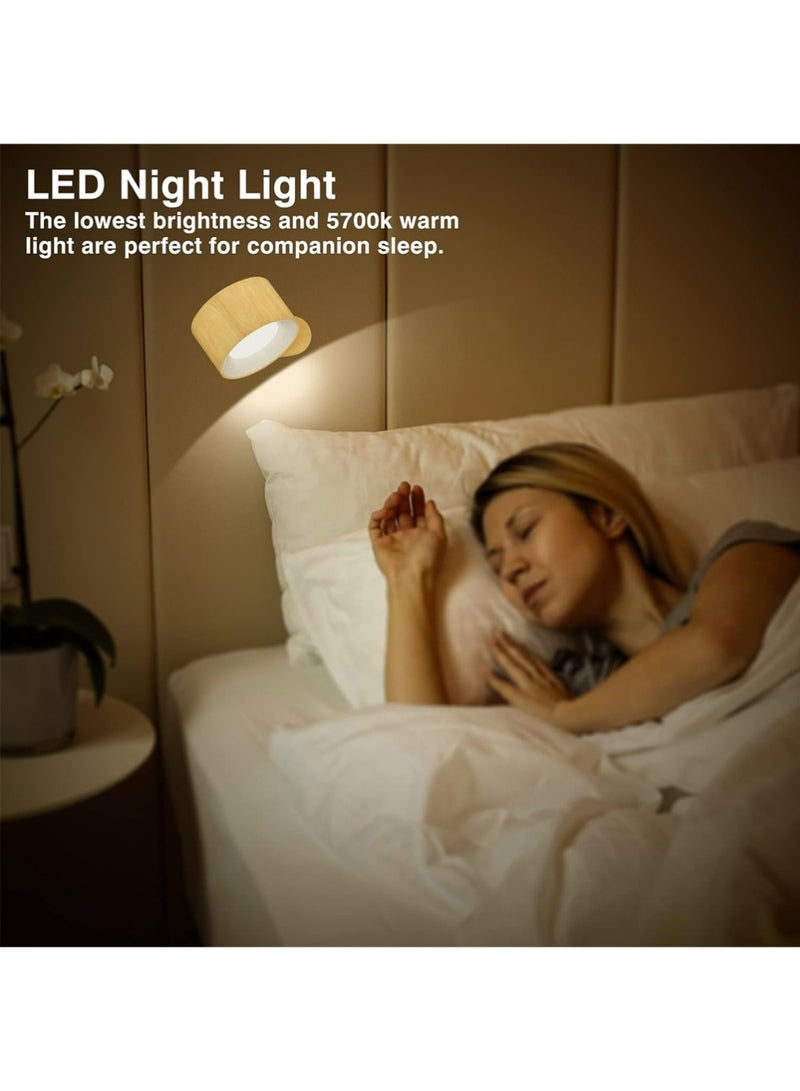 إكس ليفيل LED Sconces ، مصابيح مثبتة على الجدار مع بطارية قابلة للشحن تعمل على منفذ USB 3 درجات حرارة لون و 3 مستويات سطوع 360 درجة تدور الكرة المغناطيسية ، أضواء لاسلكية للقراءة بجانب السرير - Image 5