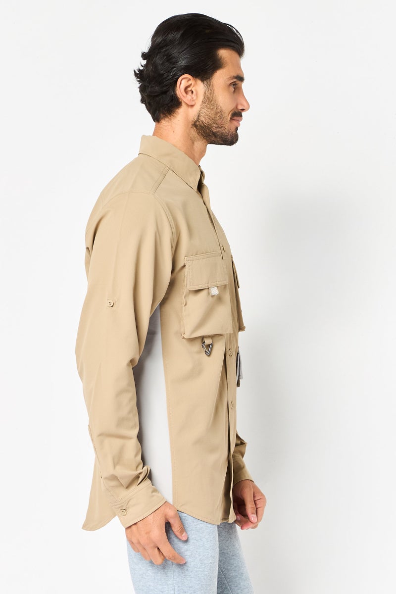 Nike x Acg Men Dri Fit Long Sleeve Training Shirt, Beige - Image 2