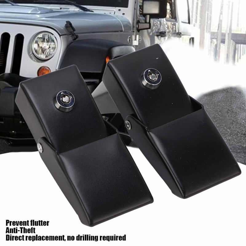 Anti Theft Metal Locking Hood Lock Catch Latches Kit with Keys for Jeep Wrangler JK 2007‑2017 - Image 1