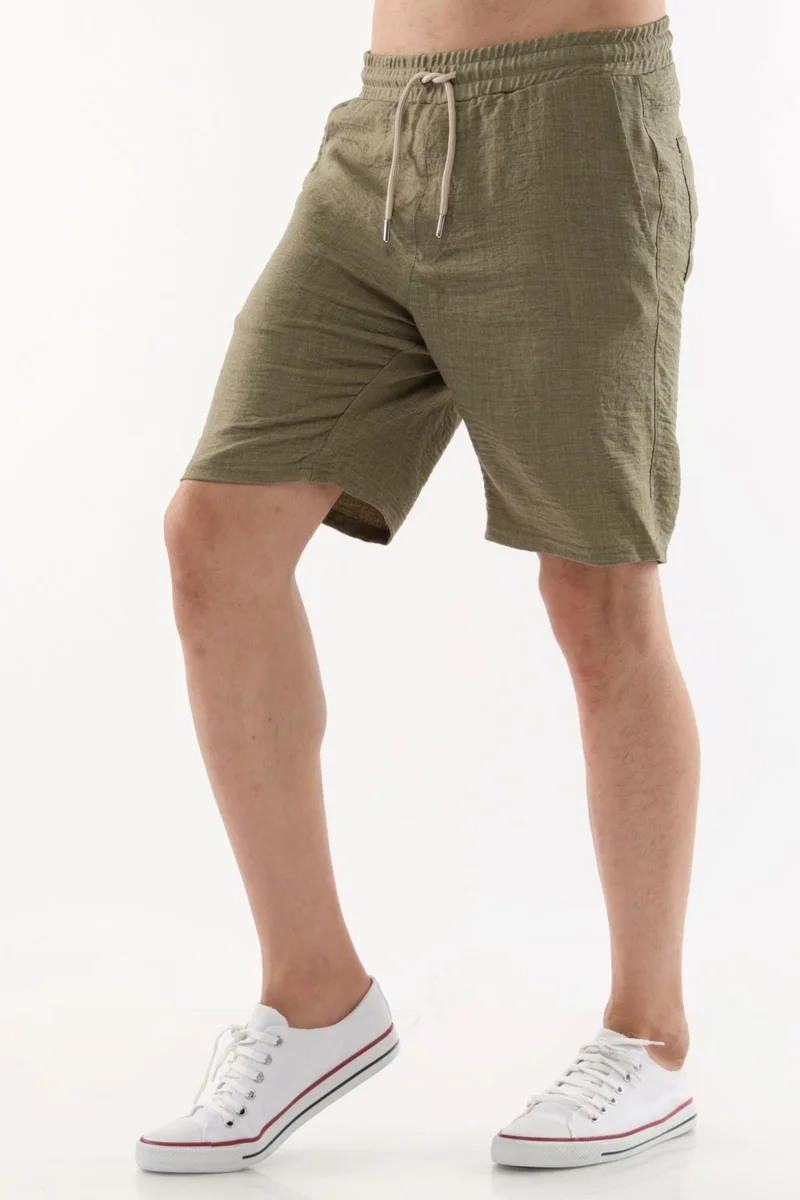 سيدي دينيم Synthetic Linen High Waist Elastic, Loose Cut Men's Shorts C348
