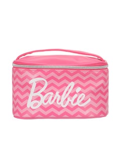 Miniso Barbie Collection Barrel Cosmetic Bag(	 Rose Red) 