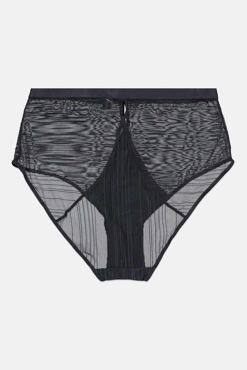 Etam Women High Waist Textured Culotte Panty, Dark Grey  - Image 2