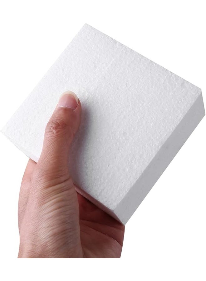 كرافت ماجيك مجموعة 8 قطع من كتل الفوم الحرفية 4×4×2 بوصة | طوب ستيروفوم بوليستيرين مربع للنحت الفني، النمذجة، ترتيب الزهور والحرف اليدوية - Image 4