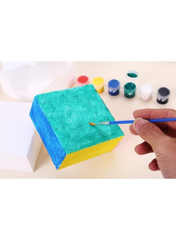 كرافت ماجيك مجموعة 8 قطع من كتل الفوم الحرفية 4×4×2 بوصة | طوب ستيروفوم بوليستيرين مربع للنحت الفني، النمذجة، ترتيب الزهور والحرف اليدوية - Image 5
