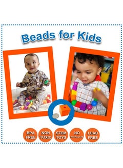 Skoolzy Jumbo Lacing Beads 41 Piece Set Autism Fine Motor Skills Montessori Toys 36 String Beads 4 Strings Travel Bag Preschool Activities Ebook Set  - Image 5