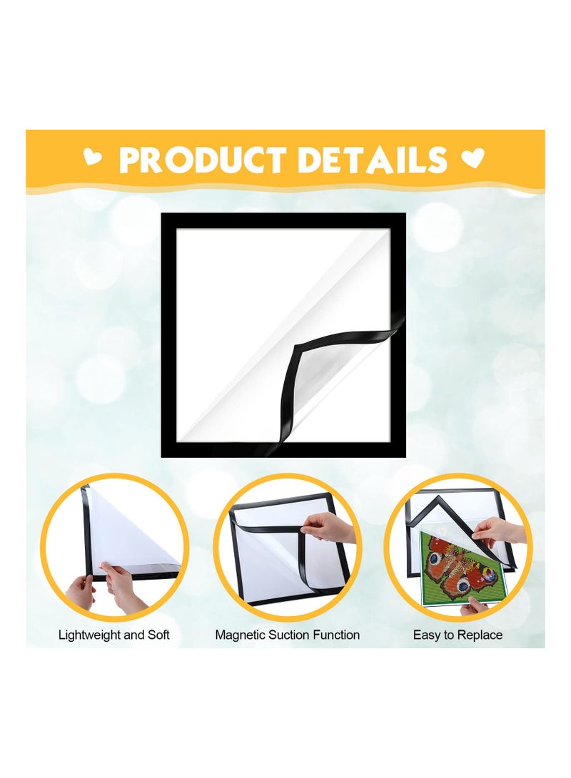 6 Pcs Diamond Art Frames, Magnetic Picture Frame, 12 x 12 Inch Frames, Self-adhesive Diamond Art Frames for Wall Window Home Office Photo Display - Image 3