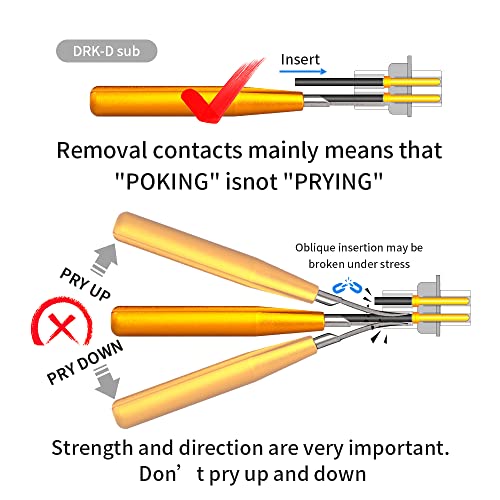 JRready D SUB Connector Pins Removal Tool JRready DRK-D SUB Pins insertion Extraction Tool for TE/AMP/Harting Heavy Duty 5A Han DB Connector Crimp Contacts Extract, ID:0.07,OD: 0.09 - Image 5