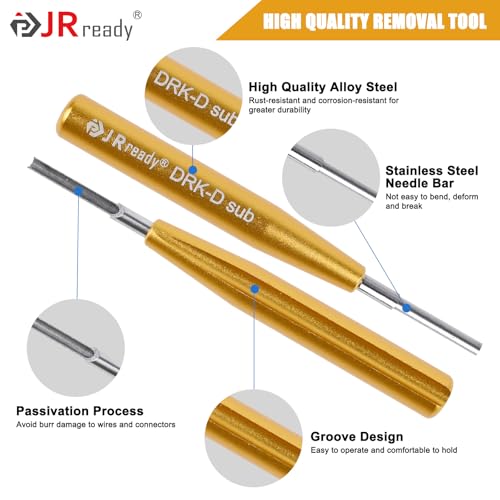 JRready D SUB Connector Pins Removal Tool JRready DRK-D SUB Pins insertion Extraction Tool for TE/AMP/Harting Heavy Duty 5A Han DB Connector Crimp Contacts Extract, ID:0.07,OD: 0.09 - Image 3