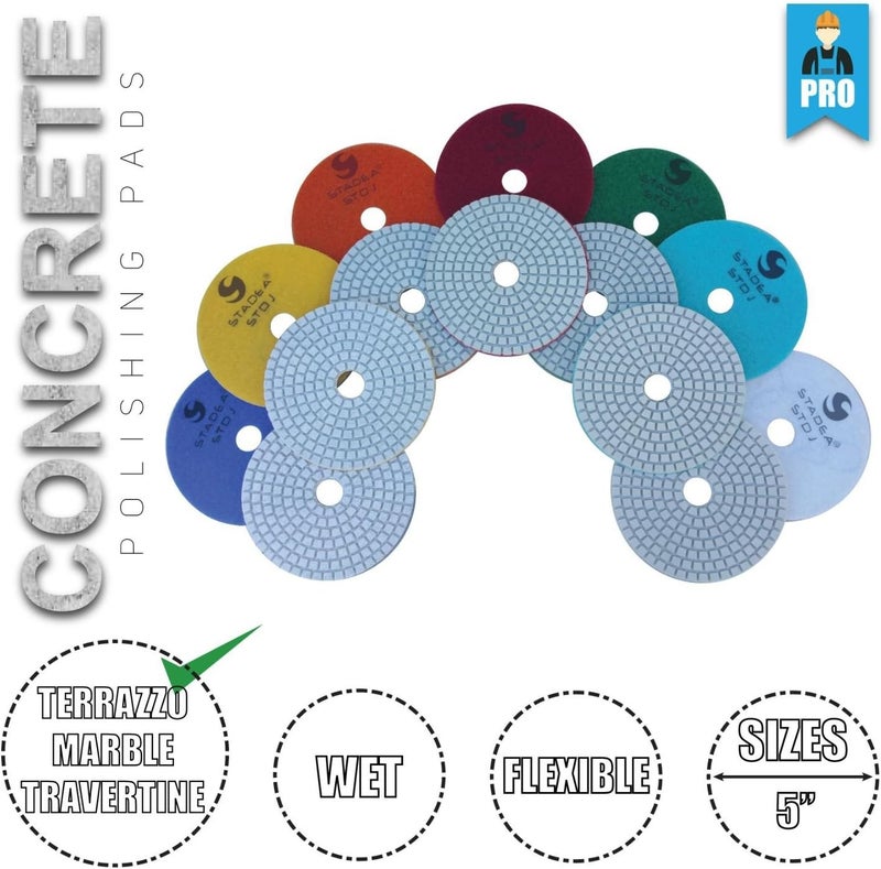 Stadea PPW119D Diamond Polishing Pads 4 Inch Grit 50  For Concrete Marble Terrazzo Floor Granite Stone Counter Edge Wet Polishing  Pack of 2 - Image 3