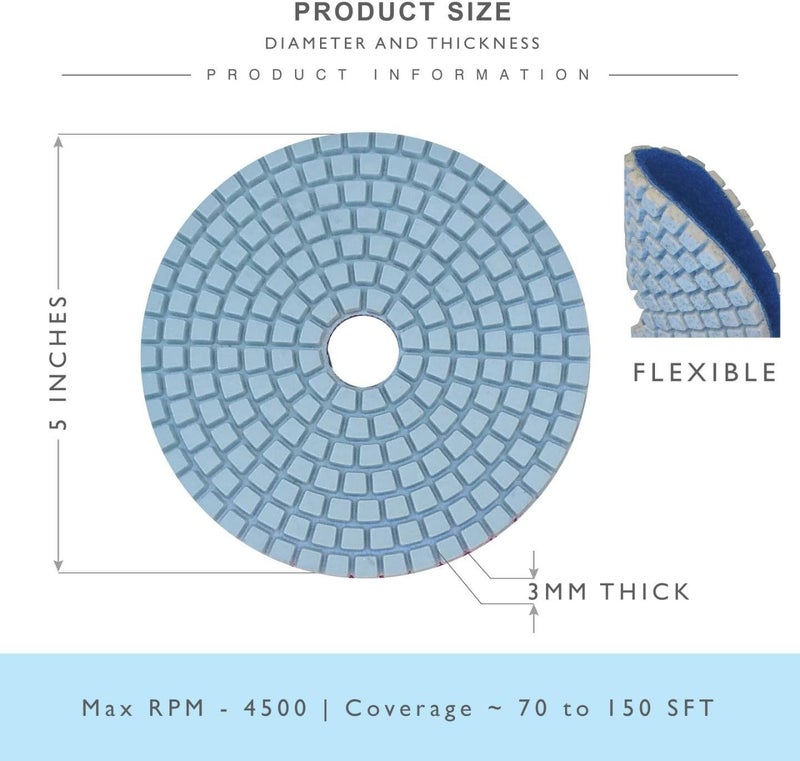 Stadea PPW119D Diamond Polishing Pads 4 Inch Grit 50  For Concrete Marble Terrazzo Floor Granite Stone Counter Edge Wet Polishing  Pack of 2 - Image 5