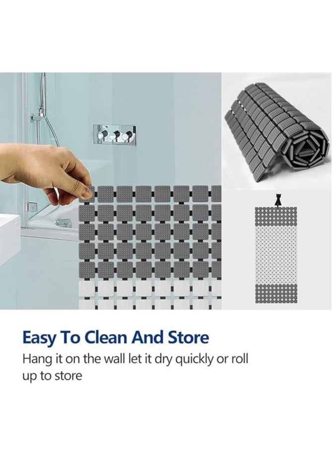 Spaceshoop Bathtub Mats Non Slip Massage Shower Mat Bath Mats with Suction Cups and Drain Holes,Quick Drain Anti Slip Bathroom Floor Shower Stall Mat (70 X 40 )  - Image 3