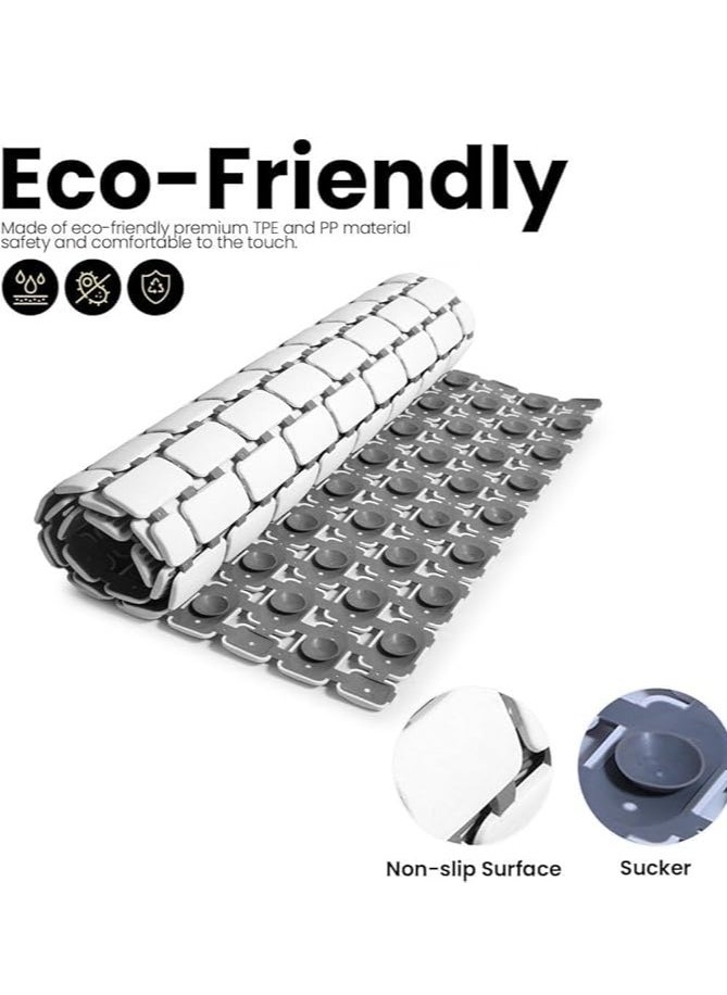 Spaceshoop Bathtub Mats Non Slip Massage Shower Mat Bath Mats with Suction Cups and Drain Holes,Quick Drain Anti Slip Bathroom Floor Shower Stall Mat (70 X 40 )  - Image 2