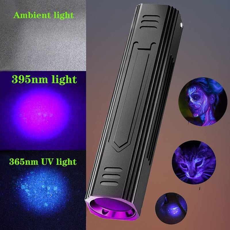 365nm UV Black Light Flashlight, Portable UV Lamp For Pet Urine Stain Detection, Cat And Dog Inspection, Bed Bug Check And Fluorescent Surface Observation - Image 3