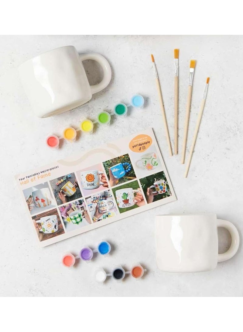 عام طقم أكواب خزفية مع أدوات طلاء غرافيتي لتصميم كوب مميز ومخصص. - Image 1