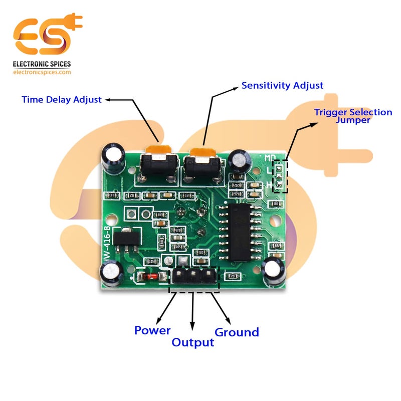 Electronicspices وحدات مستشعر الحركة PIR بالأشعة تحت الحمراء HC-SR501 للميكروكنترولر لمشاريع العلوم الإلكترونية في المدارس (مستشعر الحركة) - Image 5