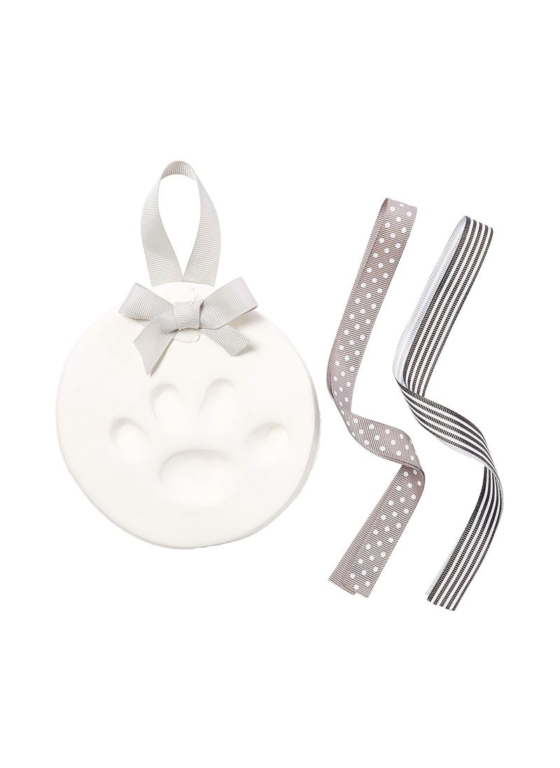 pearhead Pearhead Pet Paw Print Keepsake Ornament Kit  DIY Hanging Clay Keepsake for Dogs  Cats Pets First Christmas Ornament Customized Family Ornament 3 Ribbons  - Image 1