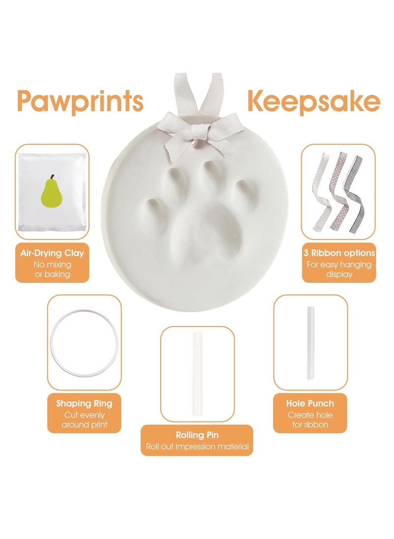 pearhead Pearhead Pet Paw Print Keepsake Ornament Kit  DIY Hanging Clay Keepsake for Dogs  Cats Pets First Christmas Ornament Customized Family Ornament 3 Ribbons  - Image 5