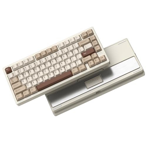 Womier RD75 Pro 75% Wireless Gaming Keyboard, Quick Release Aluminum Keyboard, QMK/VIA Tri-Mode Mechanical Key Board Custom Hot Swappable with RGB Creamy for Windows/Mac/PC-Milk White - Image 1