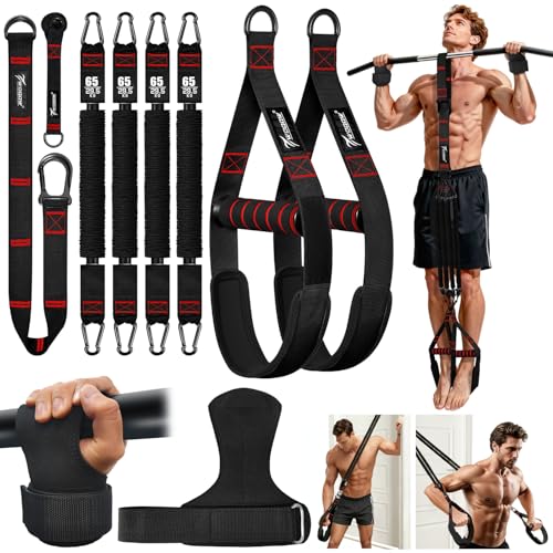 WOQQW Upgraded Pull Up Assistance Bands, Heavy Duty Resistance Bands with Handles, Exercise Band with Door Anchor, Adjustable Workout Band Set for Pull Up Bar, Full Body Strength&Muscle Training, Home Gym - Image 1
