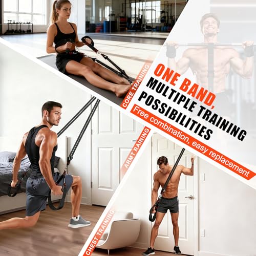 WOQQW Upgraded Pull Up Assistance Bands, Heavy Duty Resistance Bands with Handles, Exercise Band with Door Anchor, Adjustable Workout Band Set for Pull Up Bar, Full Body Strength&Muscle Training, Home Gym - Image 4