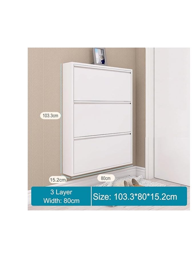 Protector Entryway Slim,Hidden Shoe Organizer Cabinet,Narrow Shoe Cabinet Storage with Doors,Closed Shoe Rack,Tipping Bucket Shoe Storage Cabinet,for Hallway Closet Small Spaces  - Image 1
