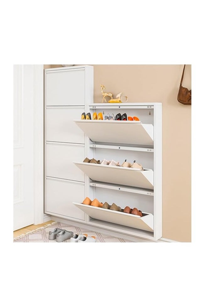 Protector Entryway Slim,Hidden Shoe Organizer Cabinet,Narrow Shoe Cabinet Storage with Doors,Closed Shoe Rack,Tipping Bucket Shoe Storage Cabinet,for Hallway Closet Small Spaces  - Image 2