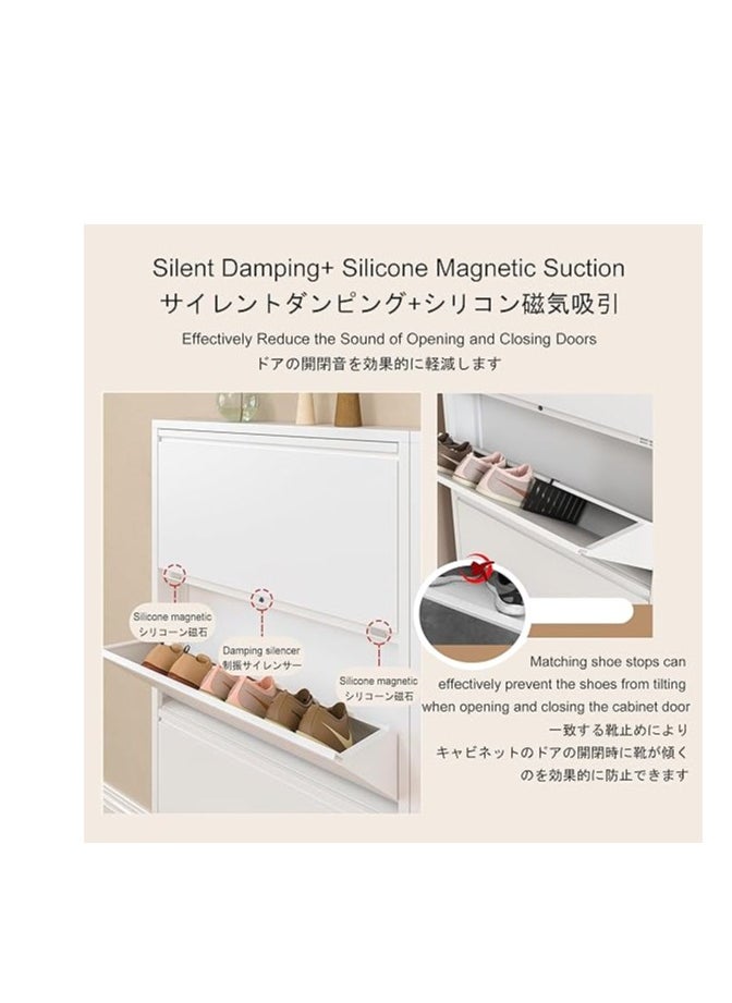 Protector Entryway Slim,Hidden Shoe Organizer Cabinet,Narrow Shoe Cabinet Storage with Doors,Closed Shoe Rack,Tipping Bucket Shoe Storage Cabinet,for Hallway Closet Small Spaces  - Image 3