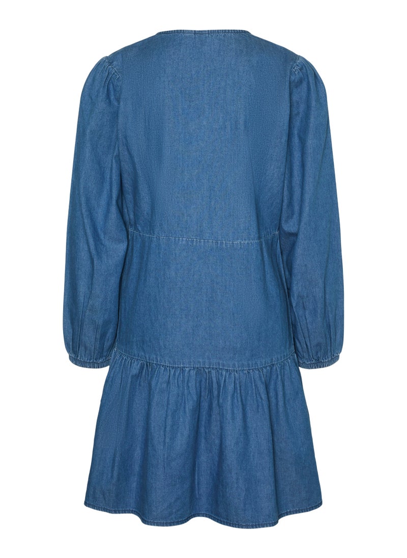Vero Moda Girl Kids Bow Detail Ruffle Dress  - Image 2
