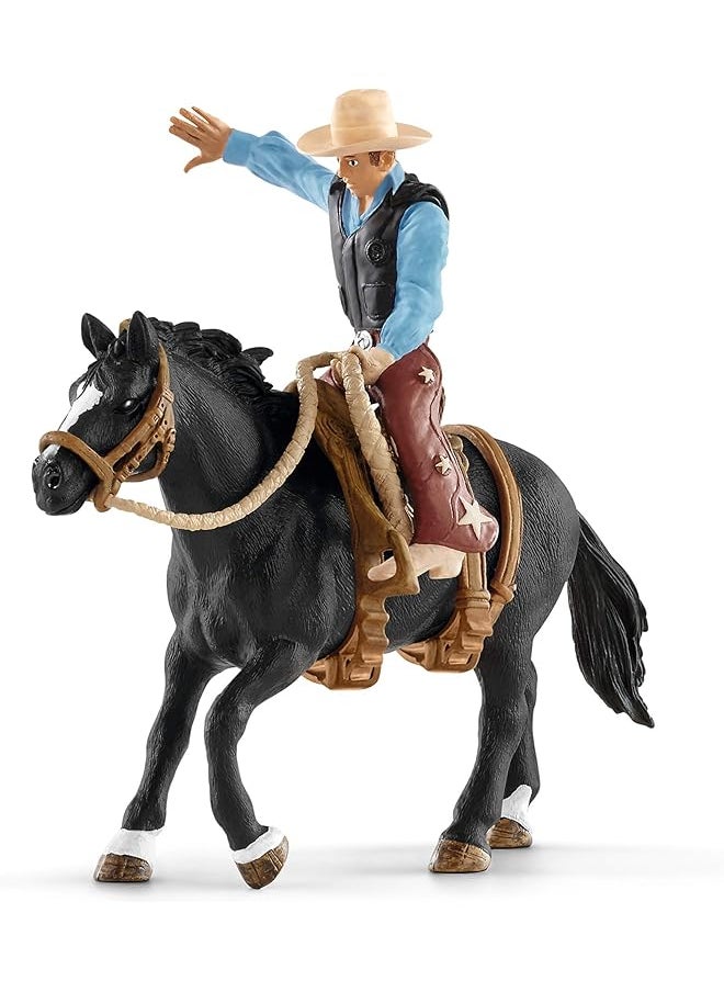 Schleich Saddle Bronc Riding With Cowboy Set Multi Color  - Image 1