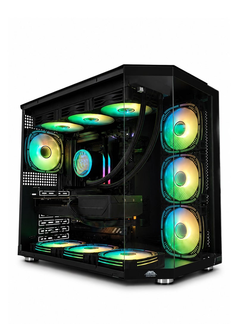 Arab Gamers Gaming PC with AMD Ryzen 7 9850X3D, NVIDIA RTX 5080 16GB, 32GB DDR5 RAM, 1TB Gen5 SSD, RGB Black Case - Image 1
