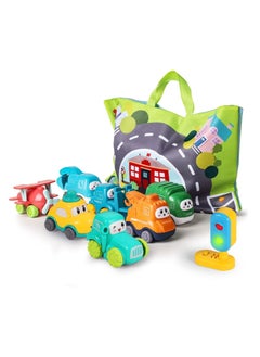 YelaJoy Baby Cute Truck Car Toy, With Playmat Storage Bag, Baby Vehicles Toys for 1+year Old Toddlers, Round Edge Design  - Image 1