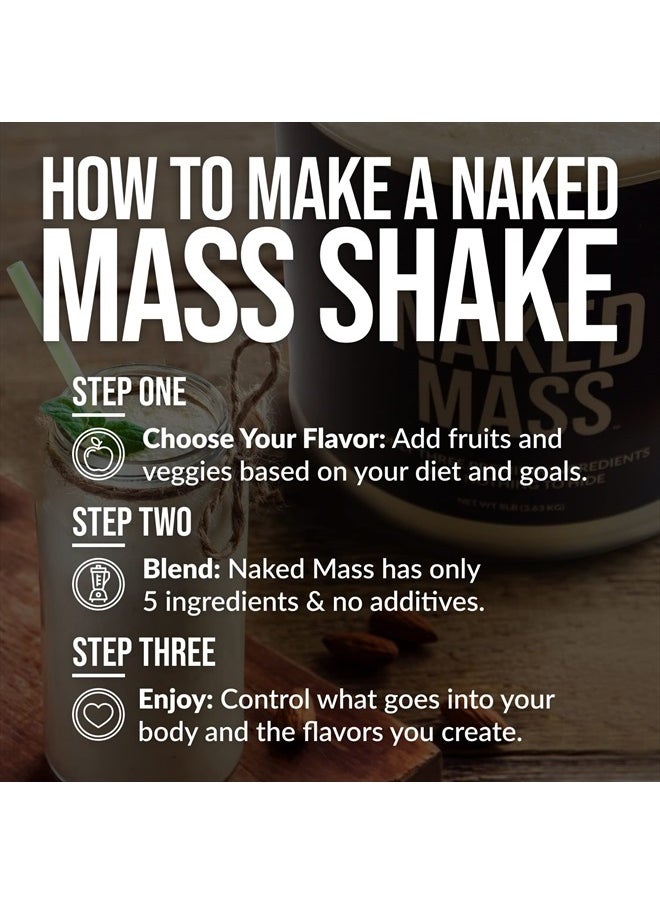Nakd - Chocolate Mass Gainer - All Natural Weight Gainer Protein Powder - 8lb Bulk, GMO Free, Gluten Free & Soy Free. No Artificial Ingredients - 1,360 Calories - Image 1