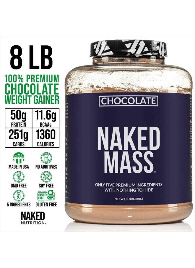 Nakd - Chocolate Mass Gainer - All Natural Weight Gainer Protein Powder - 8lb Bulk, GMO Free, Gluten Free & Soy Free. No Artificial Ingredients - 1,360 Calories - Image 1